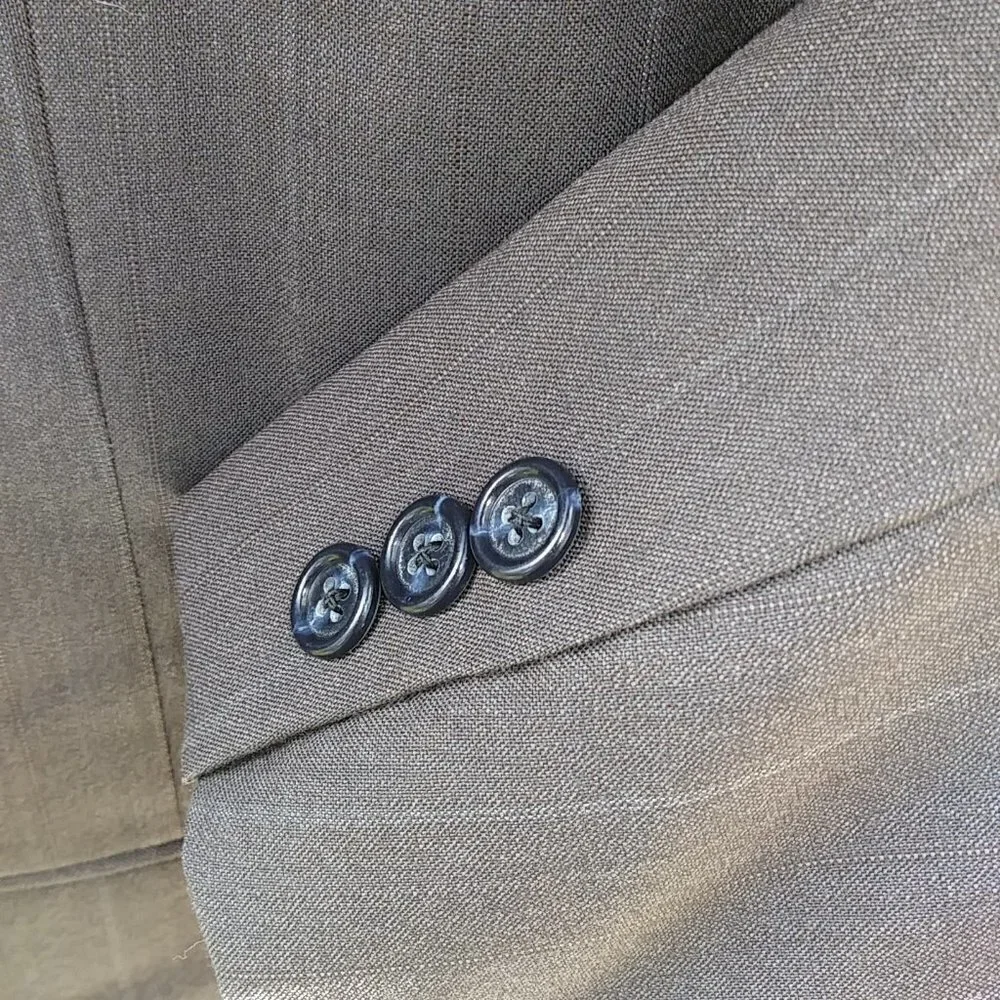Hickey Freeman Men's Wool Gray Pinstripe Suit Jacket Blazer - 42L